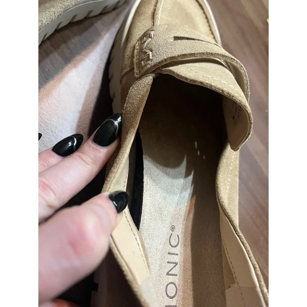 Vionic Journey Uptown Loafer Suede‎ Flats Travel Sneakers Tan Women's Size 10